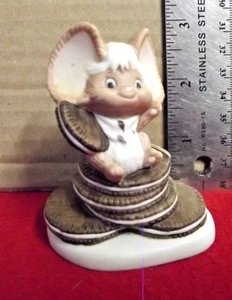 Figura de ratón Hallmark 1984 Cheddar & Co "Trátate a un día lleno de alegría" - Imagen 1 de 4