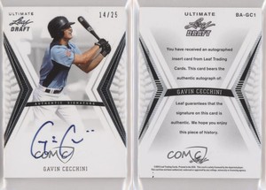 2012 Leaf Ultimate Draft Silver /25 Gavin Cecchini #BA-GC1 Auto