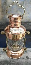 Boat Light Maritime 14" Brass & Copper Anchor Oil Lamp Antique Ship Lantern