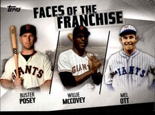2019 Topps Series 2 Faces of the Franchise FOF-25 MEL OTT/MCCOVEY/POSEY Giants