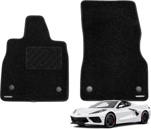 NEW! Carpet Floor Mats for 2020-2025 Chevy Corvette C8, 0.6" Thick (Black) - Picture 1 of 21
