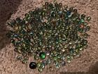 Vintage Lot of 221 Cat's Eyes Glass Marbles (218 Small-ducks & 3 Large Shooters)