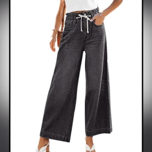 Women's Bell Bottom High Jeans Loose Wide Leg Denim Pants size S - Picture 1 of 8