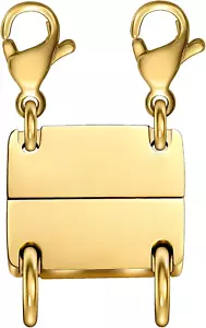 Qulltk Necklace Clasp Layering Jewelry Clasp 18K Gold and Silver Separator for S - Picture 1 of 12