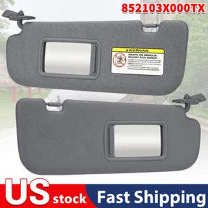 Car Sun Visor W/O Light Pair Right + Left Side For 2011-15 Hyundai Elantra Gray - Picture 1 of 9