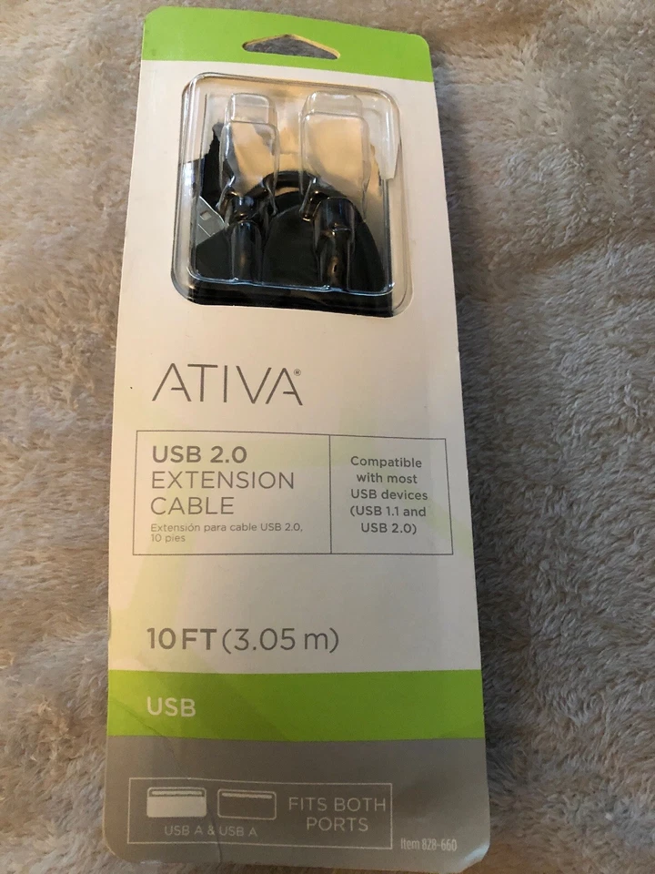 Ativa 10ft USB 2.0 Extension Cable New - Image 1 of 3