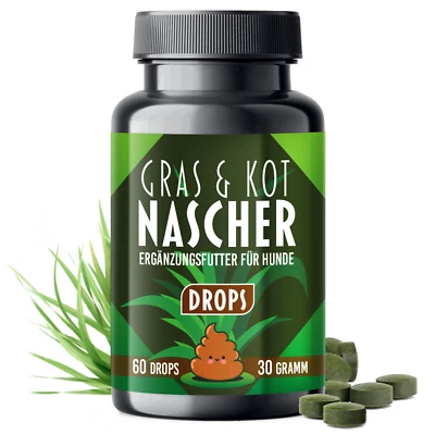 Saint Nutrition® Gras Kotfresser Leckerli für Hunde bei Sodbrennen & Magen HILFE