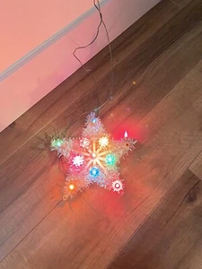 Vintage Christmas Tree Topper Star Light Multi color Flashing Silver WORKS! - Picture 1 of 4