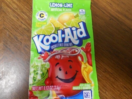 KOOL-AID -50- Packs of Kool Aid LEMON-LIME Flavor Drink Mix Packets