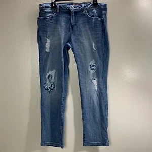 Tommy Hilfiger Blue Distressed Boyfriend Women's Jean Pants Size 10 - Picture 1 of 10