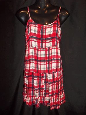 xhilaration RED PLAID Cool Top Blouse Shirt Size SMALL Women's - Image 1 of 4