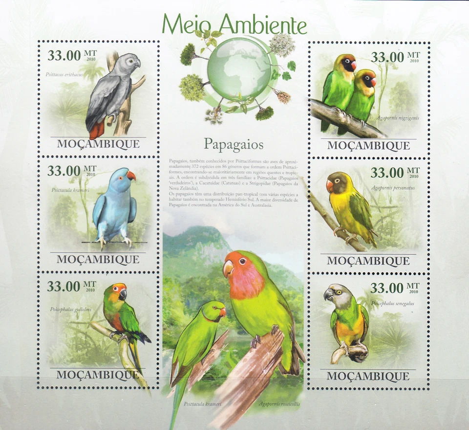 W MOZAMBIQUE 1948 NATURAL WORLD PARROTS - Image 1 of 1