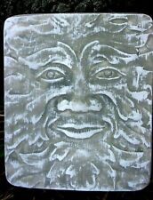Green man face mold plaster concrete casting reusable mould 8" x 7" x 1.5" 