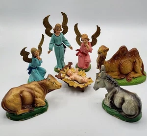 Belén De Colección 8 piezas Depose Italia Bebé, Pesebre, Ángeles, Animales Pintado a Mano - Imagen 1 de 23