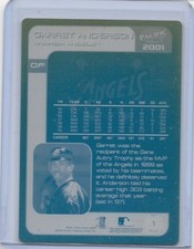 1/1 GARRET ANDERSON 2001 PACIFIC CROWN PRINTING PLATE LOS ANGELES ANGELS 1 OF 1