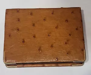 VTG LEATHER & 14K GOLD EDGE TRIM DUNHILL CIGARETTE CASE DESK BOX *QUITE UNIQUE!* - Picture 1 of 14