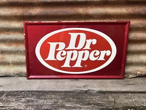 Letrero original de Dr Pepper publicidad de refrescos letrero de metal Pop Cola 13 x 23 1/2 pulgadas - Imagen 1 de 8