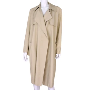 Gabardina Bassike Relajada Beige Borde Crudo Talla 1 8 Bolsillos Algodón Acetato - Imagen 1 de 17