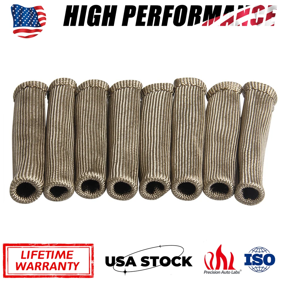 8x Bujía Cable Bota Manga Térmica Cubierta Protector Para SBC BBC MSD Titanio 2500°F Foto 1 de 4