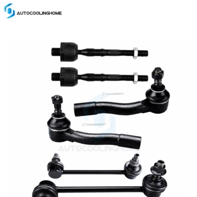 6X Front Outer Inner Tie Rod Ends Sway Bars Suspension Kit For 2003-2008 Mazda 6 - Image 1 of 4