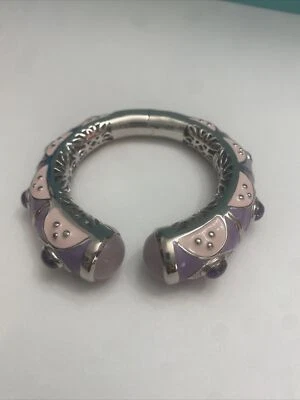 Brazalete HSN Joan Boyce Esmalte "Bissable" Rosa/Púrpura Estrás Foto 1 de 4