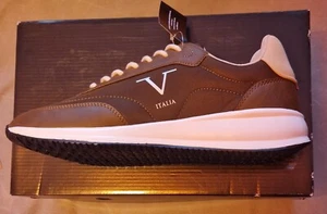VERSACE NAPLES BROWN DESIGNER TRAINERS UK 9 EURO 43 BNIB RRP £200 BRAND NEW XMAS - Picture 1 of 8