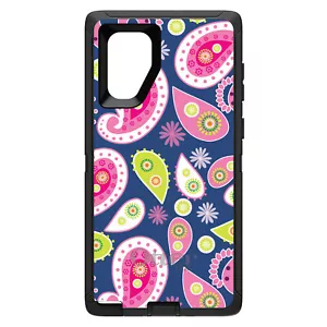 OtterBox Defender for Galaxy Note (Choose Model) Pink Green Navy Paisley - Picture 1 of 11