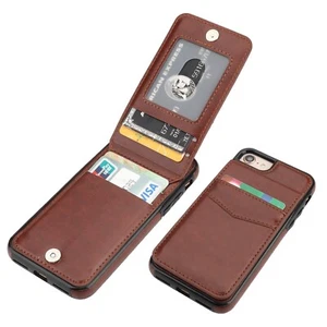 KIHUWEY Wallet Case for iPhone 7/8/SE (4.7”) – Brown - Picture 1 of 2