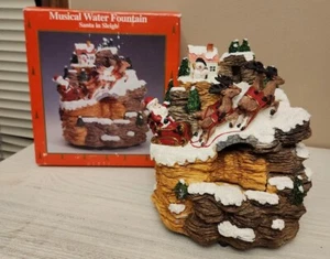 Heritage Mint 1998 Musical Water Fountain Santa In Sleigh - Picture 1 of 6