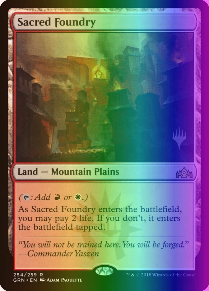 MTG Sacred Foundry (254p/89) Guilds of Ravnica Promos LP FOIL - Image 1 of 1