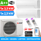 Mitsubishi Klimaanlage Multisplit 1x 2,5kW + 1x 3,5kW + MXZ-2HA40VF Klima WLAN