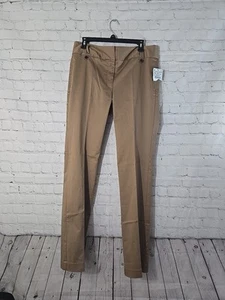 NWD ZARA Womens Sz 10 Tall TROUSERS PANTS Tan Brown Straight Leg OfficeWear - Picture 1 of 9