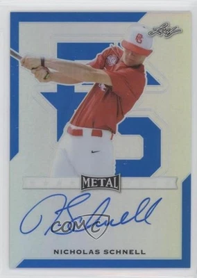 2017 Leaf Perfect Game All-American Classic Metal Blue /30 Nick Schnell Auto - Image 1 of 2