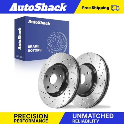 Front Drilled Slotted Brake Rotors for Subaru Outback WRX Tribeca Legacy - Imagem 1 de 4