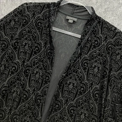 J. Jill Wearever Collection Terciopelo Burnout Kimono Topper Mujer Plux 2X Negro Foto 1 de 4