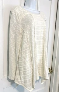STYLE & CO Women’s Top Sz XL Cream Handkerchief Hem Vintage Bohemian Peasant - Picture 1 of 5