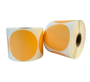 ZEBRA / ELTRON Direct Thermal Labels 3" Round Beige - (12) Rolls of 500 EA - Picture 1 of 5