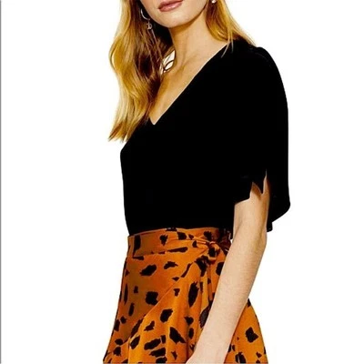 Nuevo con etiquetas Top Cooper St Wild At Heart negro cuello en V talla 12  Foto 1 de 4