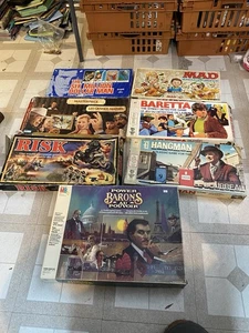 Vintage Board Games Lot Of 7 Masterpiece Baretta Hangman Barons Six Million Etc - Picture 1 of 9