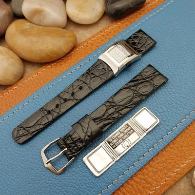 Correa de reloj vintage 16 mm 5/8" JB Champion EE. UU. calendario cocodrilo nos sin usar años 70 Foto 1 de 4