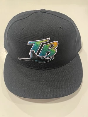 Vintage New Era Tampa Bay Devil Rays Fitted Cap Hat 7 1/8 5950Diamond Collection - Image 1 of 4