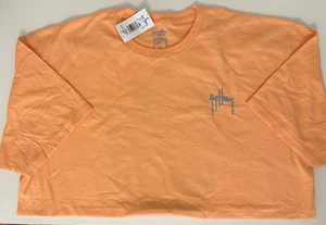 Camiseta Para Hombre Guy Harvey Calce Clásico Marlín Manga Corta Naranja Puesta de Sol Palmas XL - Imagen 1 de 10