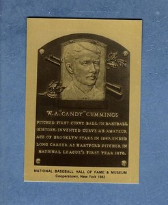 CANDY CUMMINGS, Pioneer~Official Hall of Fame METALLIC plaque-card | 1 of 1,000