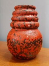 Mid Century SCHEURICH 269/15 Fat Lava Beehive Vase Red & Black 