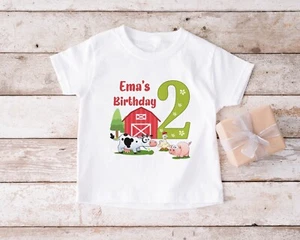 Farm Animal Birthday T-shirt, PERSONALIZE Name Age, custom, party - Picture 1 of 4