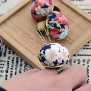 Pin Cushions Adjustable Ring Floral Finger Pincushion DIY Sewing Accessories DIY - Picture 1 of 10