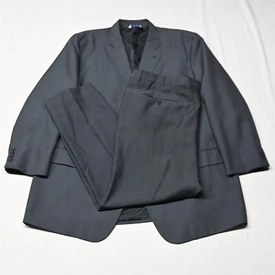 Kings' Court 54 Blue Big Tall 46x30 Polyester Mens Sport Coat Jacket Pants Suit - Image 1 of 4