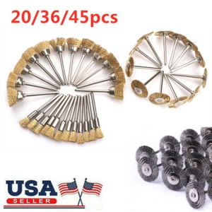 Brass Wire Wheel Cup Pen Brush Set Coarse Crimped Steel Shank Drill Attachments - Picture 1 of 15