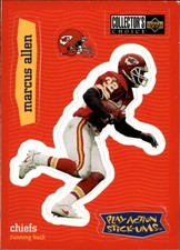1997 Collector's Choice Stick-Ums Chiefs Football Card #S21 Marcus Allen