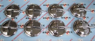 1951-1952 Buick Roadmaster Front Fender Portholes. Set of 8 Die Cast Chrome - Image 1 of 4